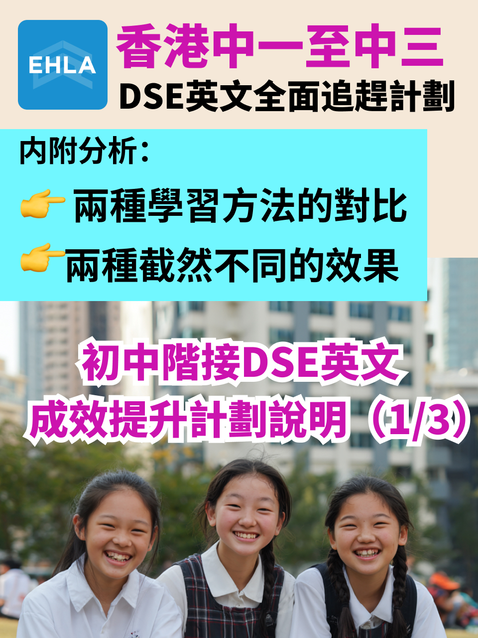 初中銜接 DSE 英文｜成效提升計劃說明（1/3）